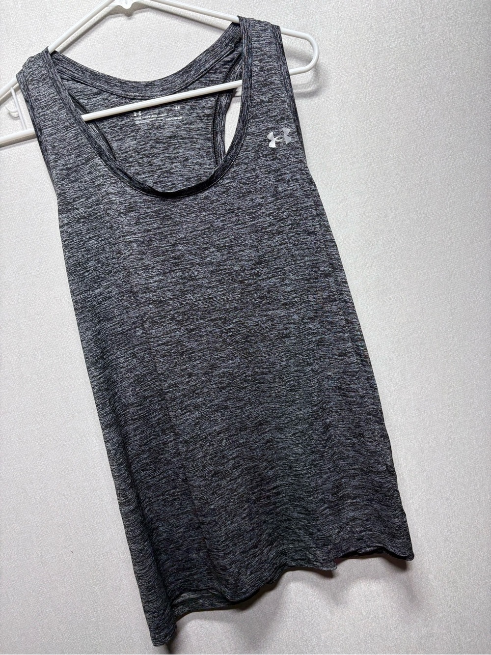 Under Armour Women's Dark Heather Gray Racerback Tank heat Gear